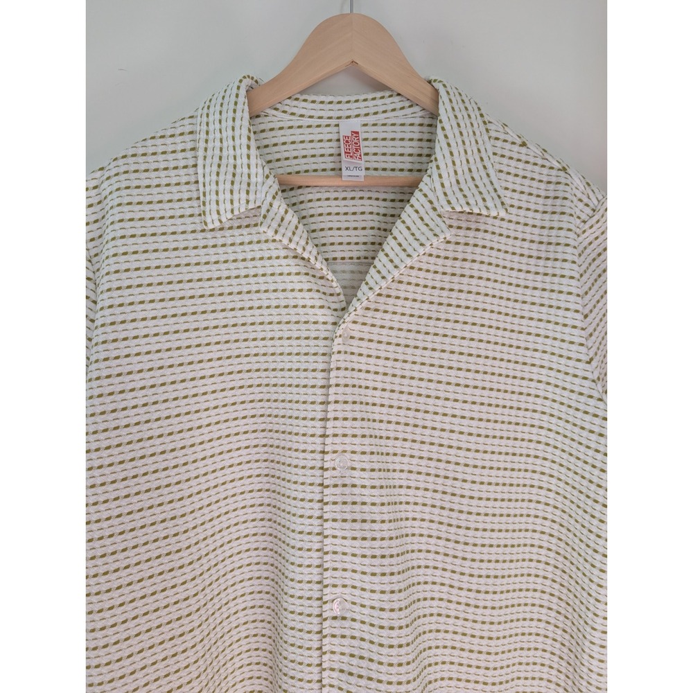 Fleece Factory Mens XL Textured Camp Collar Shirt Vacation Resort Knit Casual
